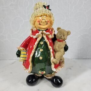Vintage Kirklands Mrs. Claus Christmas Ceramic Figurine 8 Inch  Clause & Co.